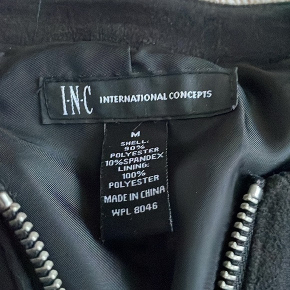 INC International Concepts Black Faux Suede Tiered Ruffle Jacket M Bell Sleeves - Picture 9 of 10